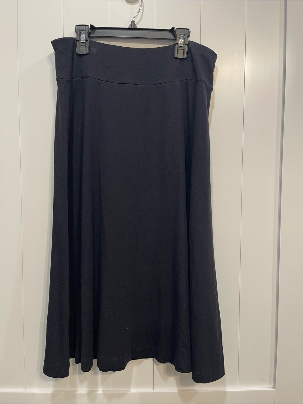 Lands' End Black Midi A-Line Skirt small capsule wardrobe casual